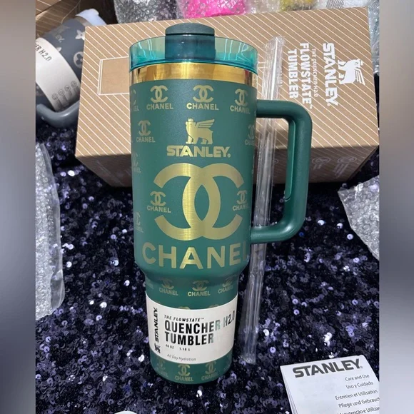 Stanley Green and Gold Tumbler - Picture 1 of 3